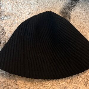 Anthropologie Black Textured Knit Hat